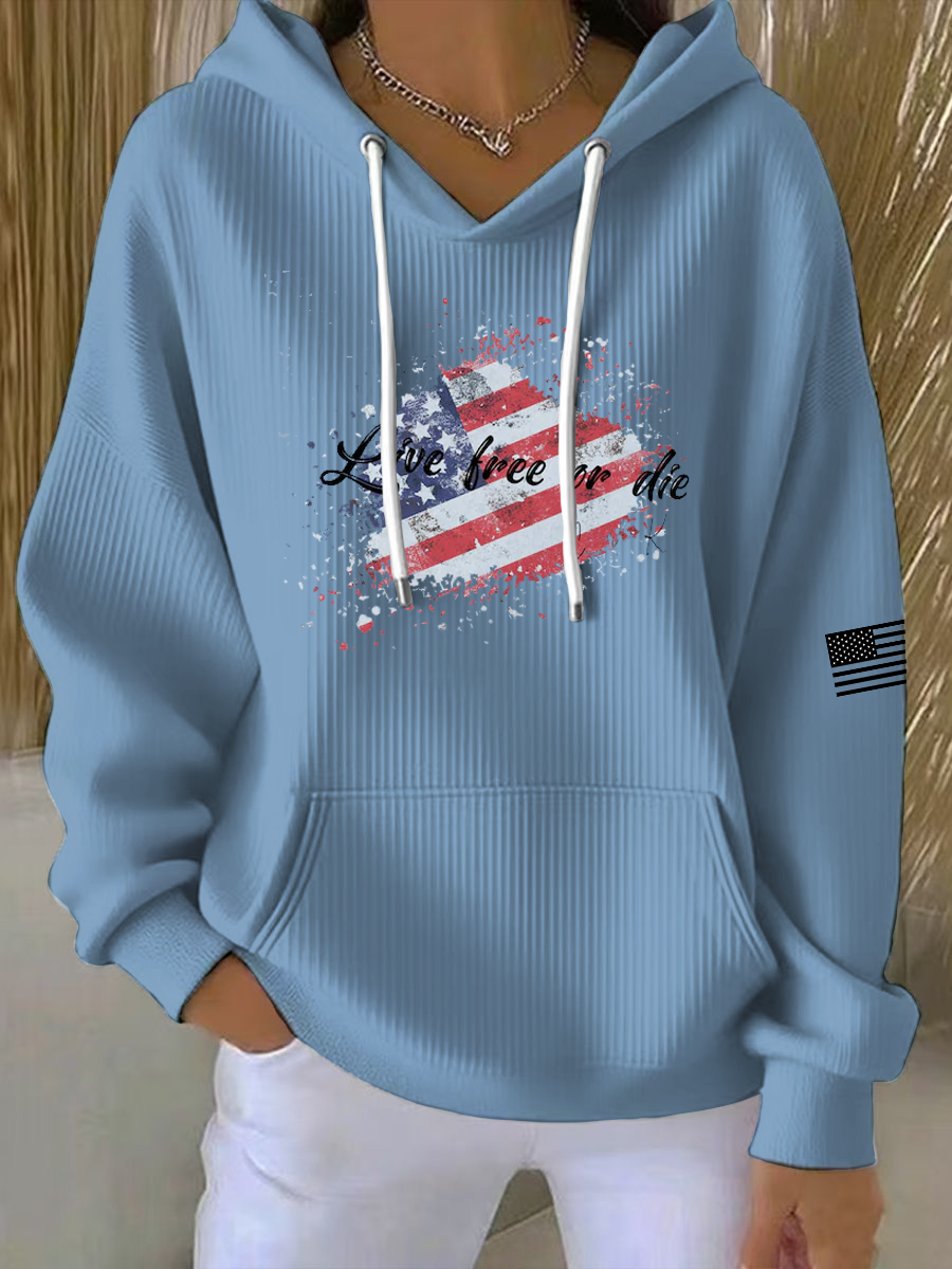 Women's Live Free Or Die Printed Hoodie