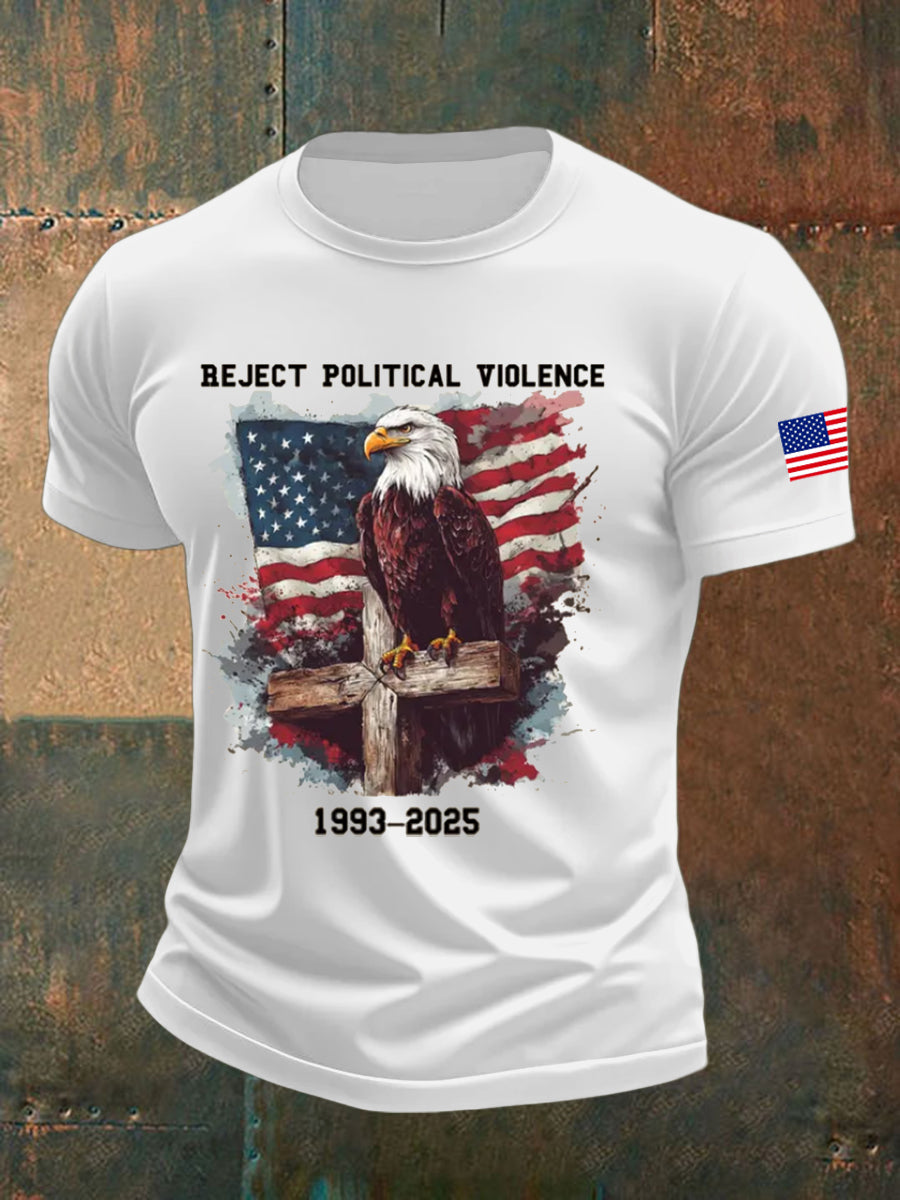 Men's Reject Political Violence Printed T-shirt