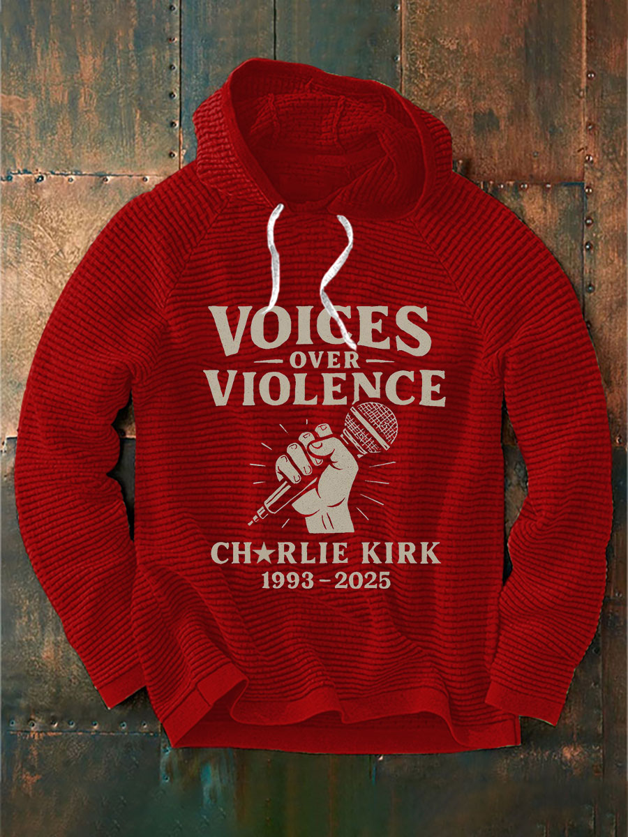 Men's Voices Over Violence Printed Casual Hoodie