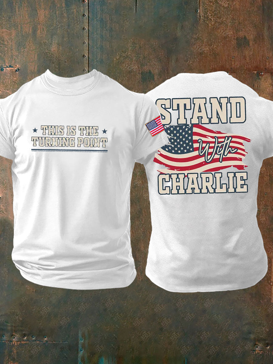 Men's Turning Point Printed imitation cotton short-sleeved T-shirt