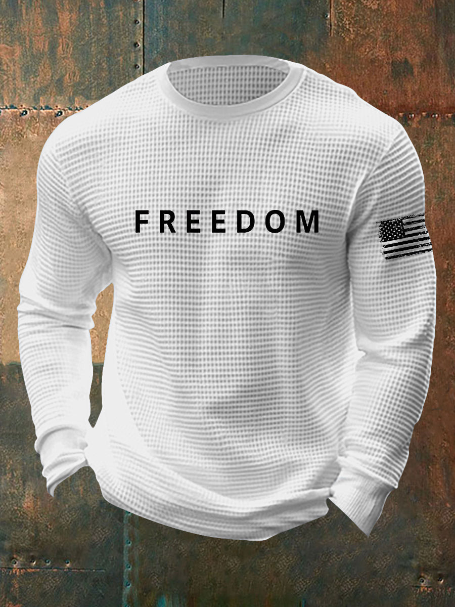 Men's Freedom Is Not Free R.I.P Charlie Kirk Waffle Long Sleeve T-Shirt