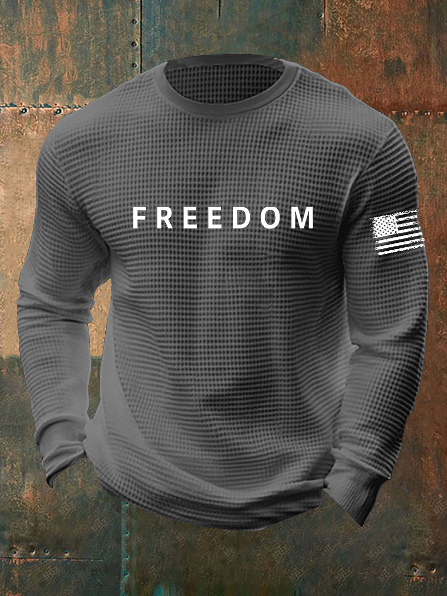 Men's Freedom Is Not Free R.I.P Charlie Kirk Waffle Long Sleeve T-Shirt