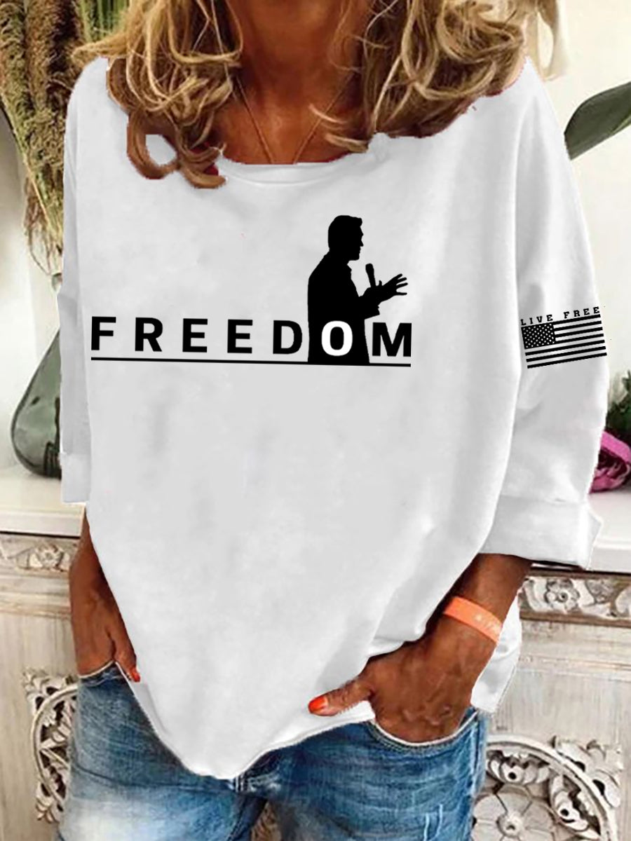 Women's Freedom Live Free Print Sweatshirt