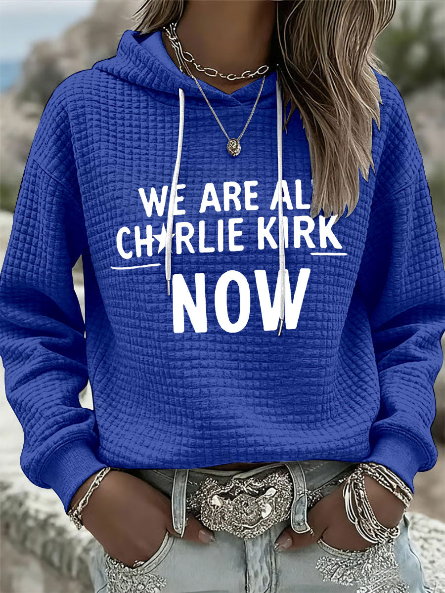 Women's Voice of Freedom Waffle Print Relaxed Hoodie