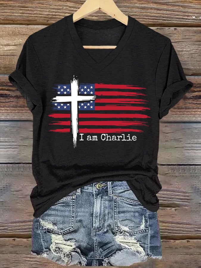 Women's I am Charlie Printed short-sleeved T-shirt