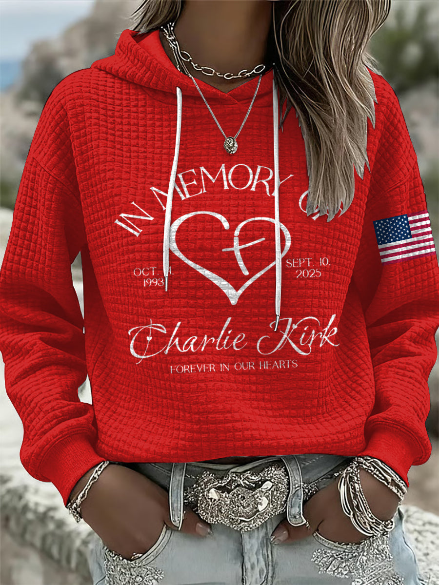Women's Patriotic Charlie Kirk Memorial Shirt Long Sleeve Top