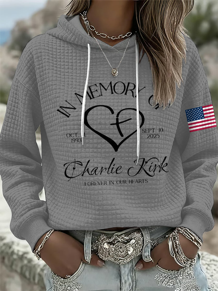 Women's Patriotic Charlie Kirk Memorial Shirt Long Sleeve Top