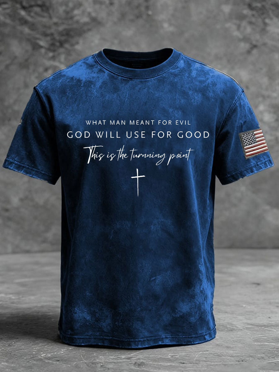 Men's What Man Meant For Evil God Will Use For Good Short Sleeves T-shirt